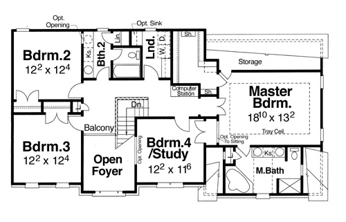Second Floor image of Oxford House Plan
